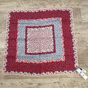ANN TAYLOR NWT BLUE PINK & RED FLORAL 100% SILK SCARF NWT!